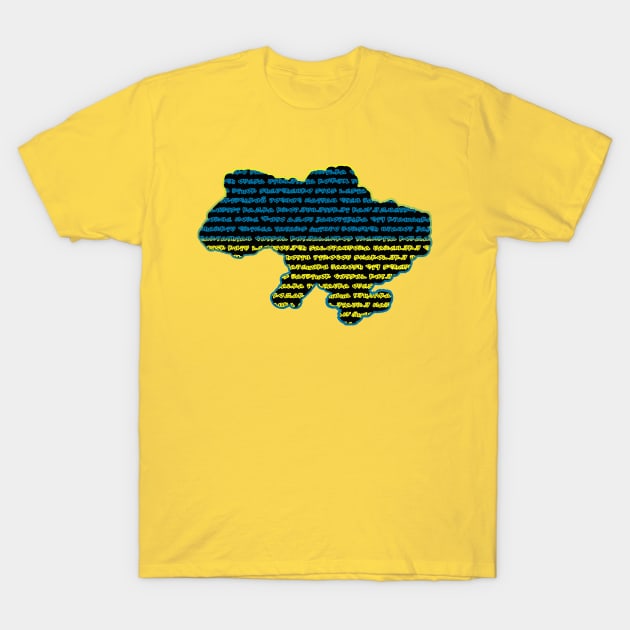 Ukrainian words inside Ukrainian map T-Shirt by tashashimaa